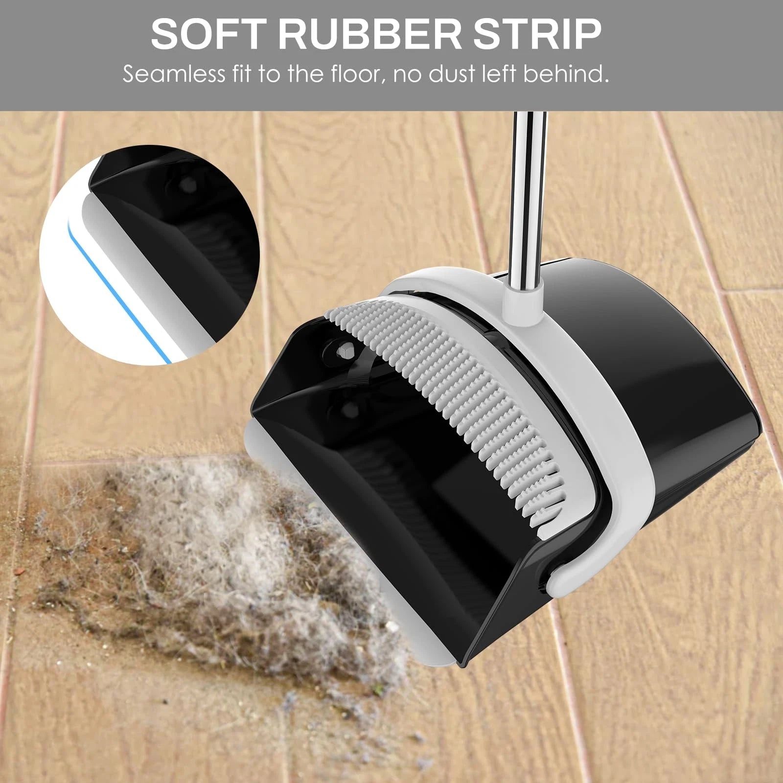 Broom and Dustpan Set for Home 51-in Long Adjustable Handle Angle Broom and D...