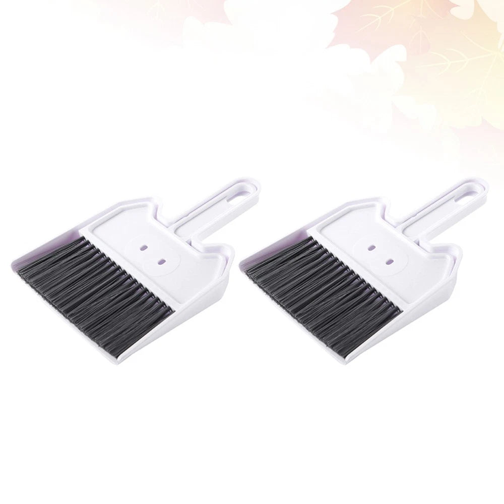 2 Sets Keyboard Cleaning Brush Child Desk Supplies Mini Broom with Dustpan