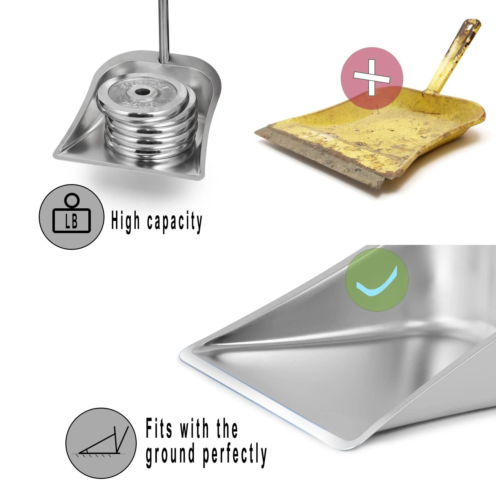 Broom and Dustpan Set for Home, 56" Kitchen Broom with Dustpan Combo Set, Hea...