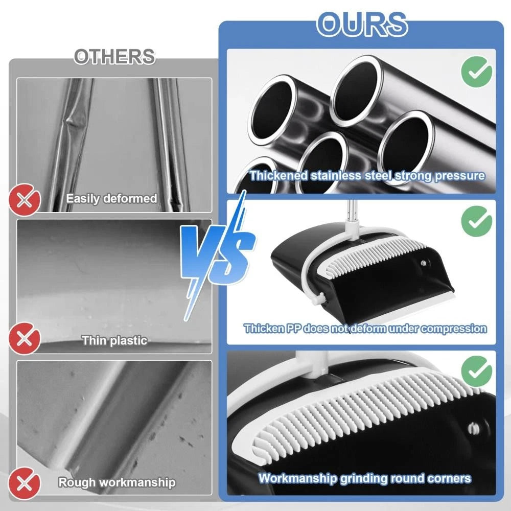 Broom and Dustpan Set Lightweight Upright Lobby Broom and Dust Pan Combo +