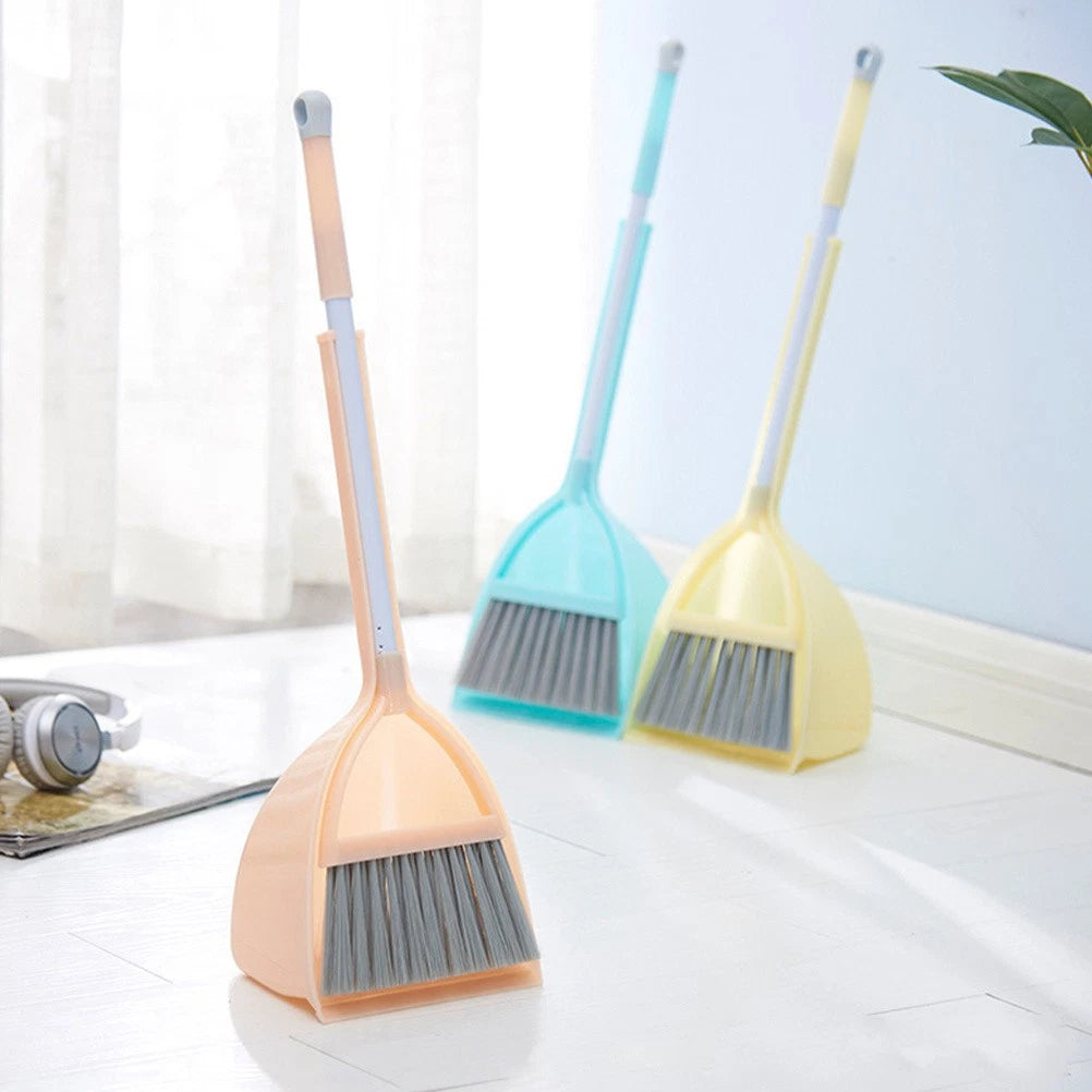 4 Pcs Small Broom and Dustpan Set Child Kids Housekeeping Cleaning Supplies for