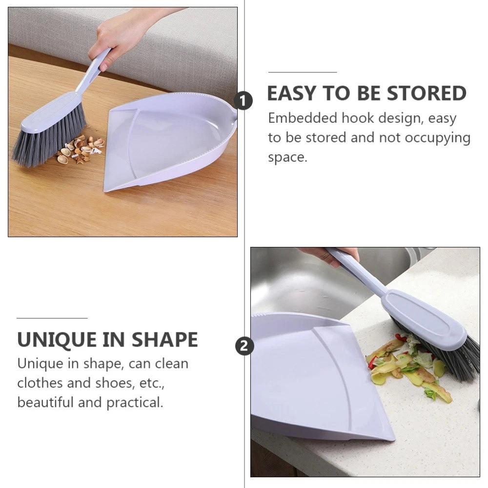 2 Pack Broom Dustpan Child Mini Table Brush Small Cleaning for Desk