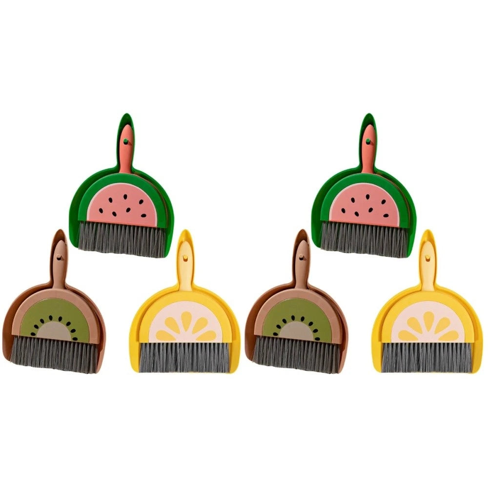 3 Sets Fruit Mini Broom Office Portable Dustpan Countertop Household Brush Tool