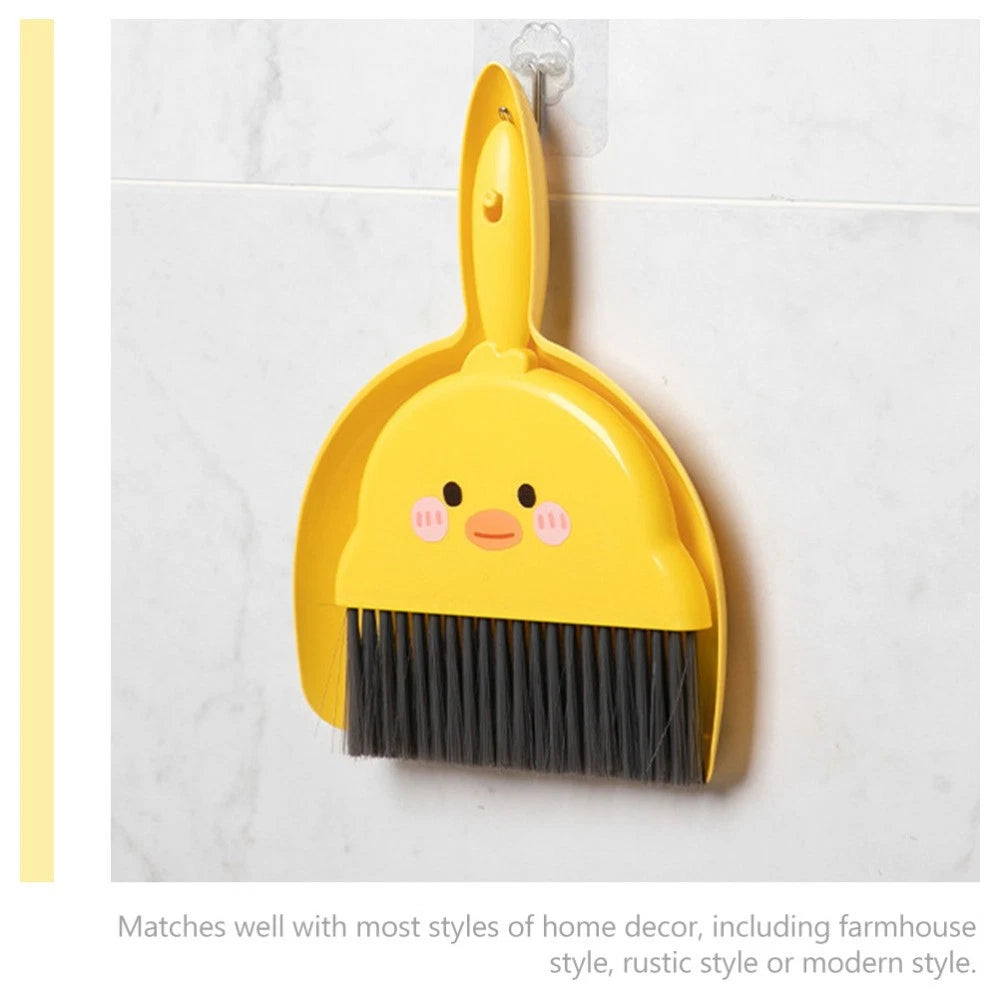 2 Sets Mini Broom Sweeping Tool Child Pupils Small Duster and Pan Tabletop