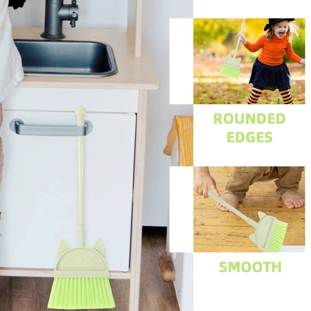 2 Pcs Children's Broom Set Toddler Baby Cleaning Toys Dustpan and Brush