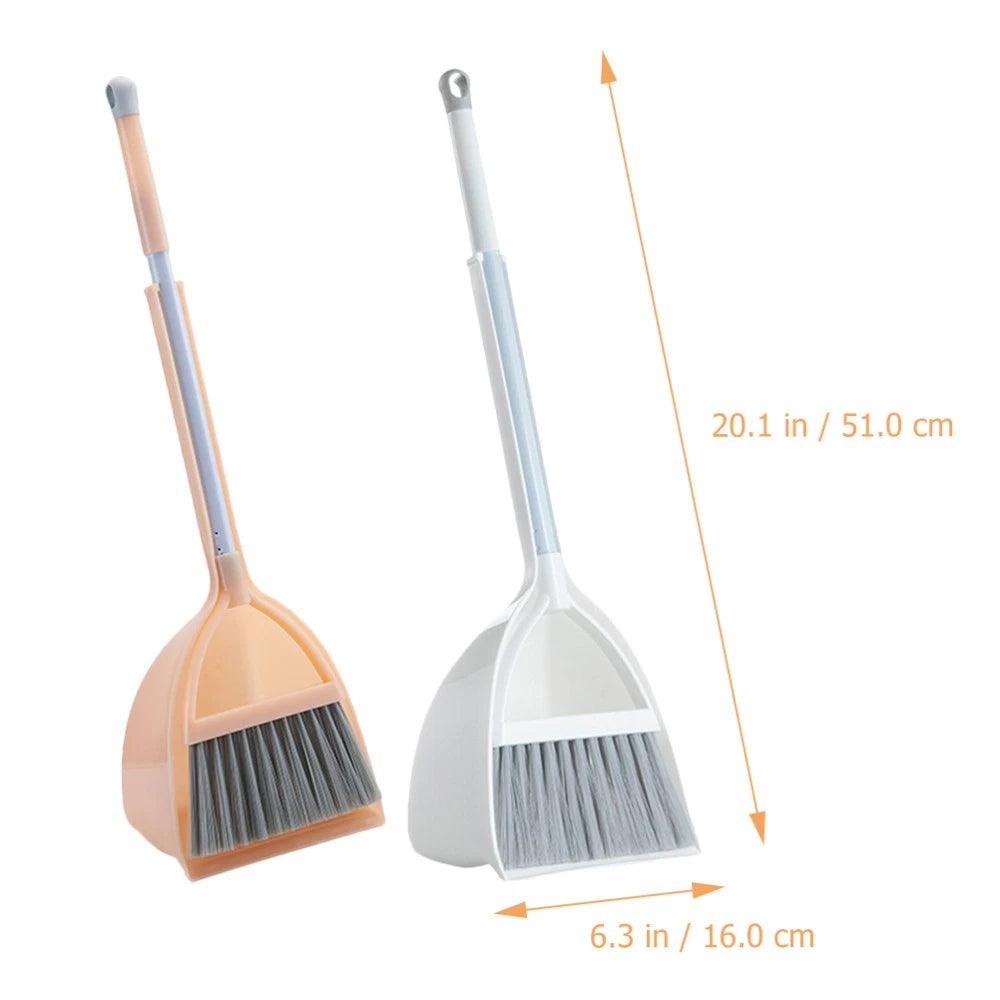 4 Pcs Small Broom and Dustpan Set Child Kids Housekeeping Cleaning Supplies for
