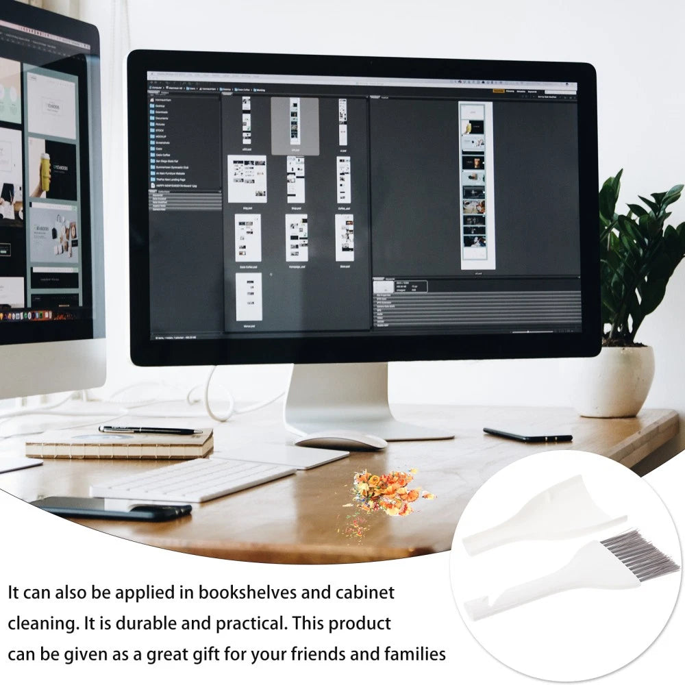 2 Sets Mini Dustpan Broom Desktop Small Cleaner Cleaning Brush for