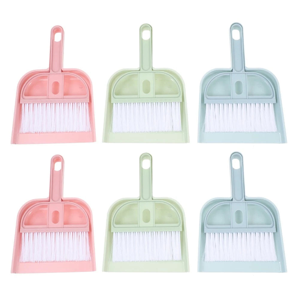 6 Sets Cleaning Artifact Miniature Broom and Dustpan Tiny Desktop