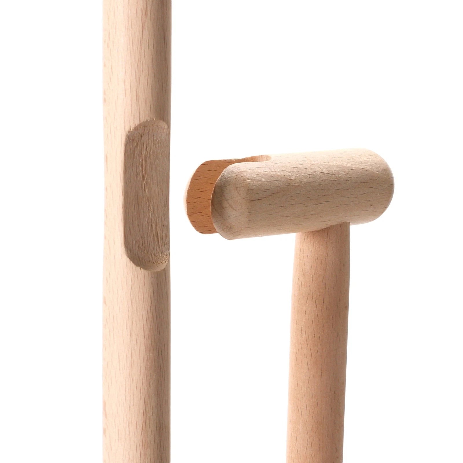 Beech Wood Broom & Standing Metal Dust Pan, Natural & Black, Set of 2