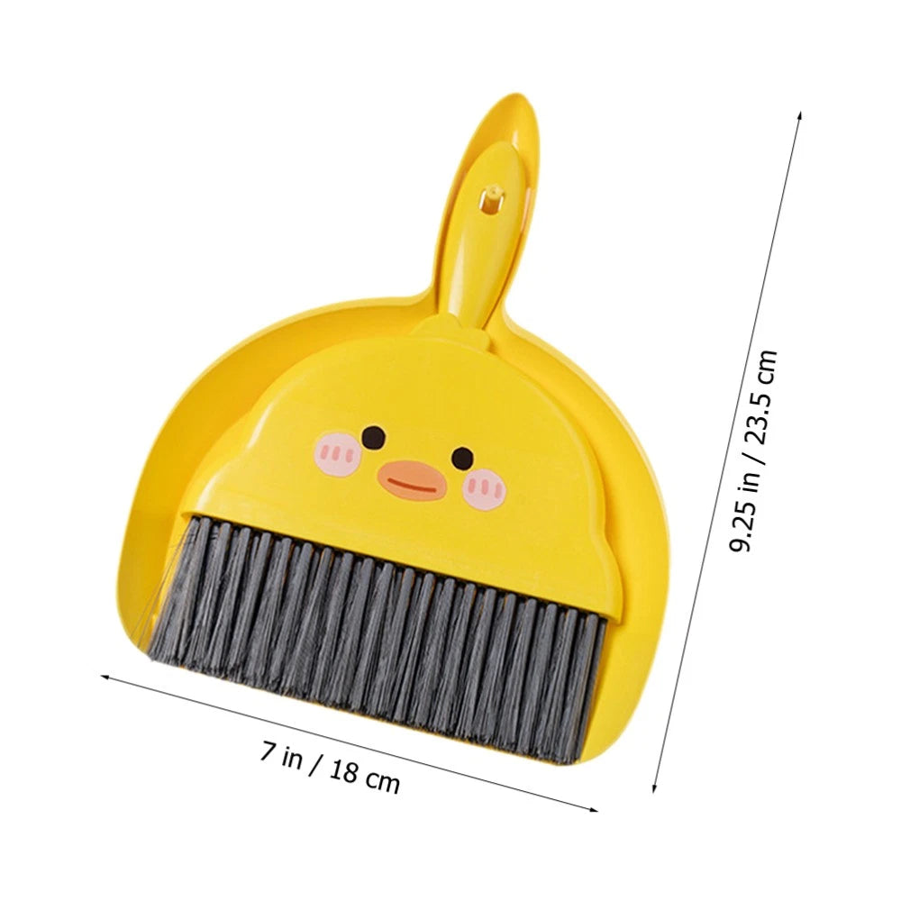 2 Sets Mini Broom Kids Sweeping Brush Toy Pupils Dustpan and Desktop