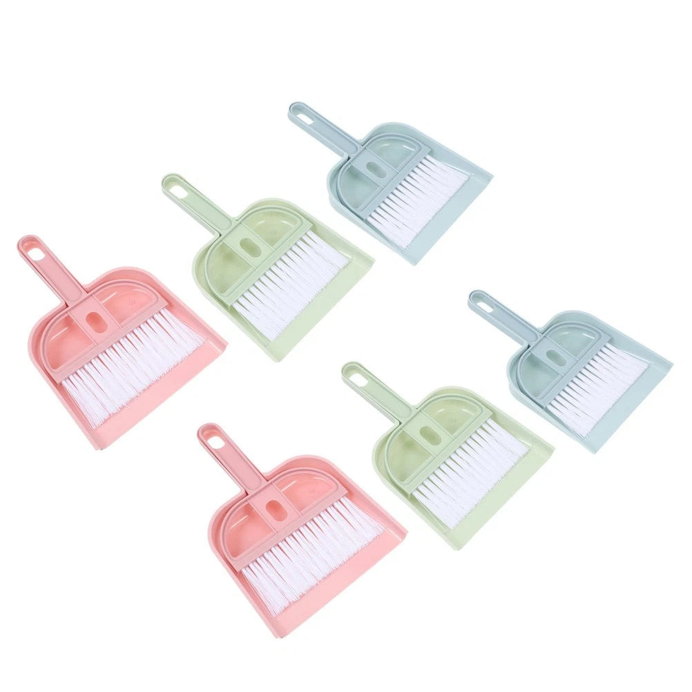 6 Sets Cleaning Artifact Miniature Broom and Dustpan Tiny Desktop