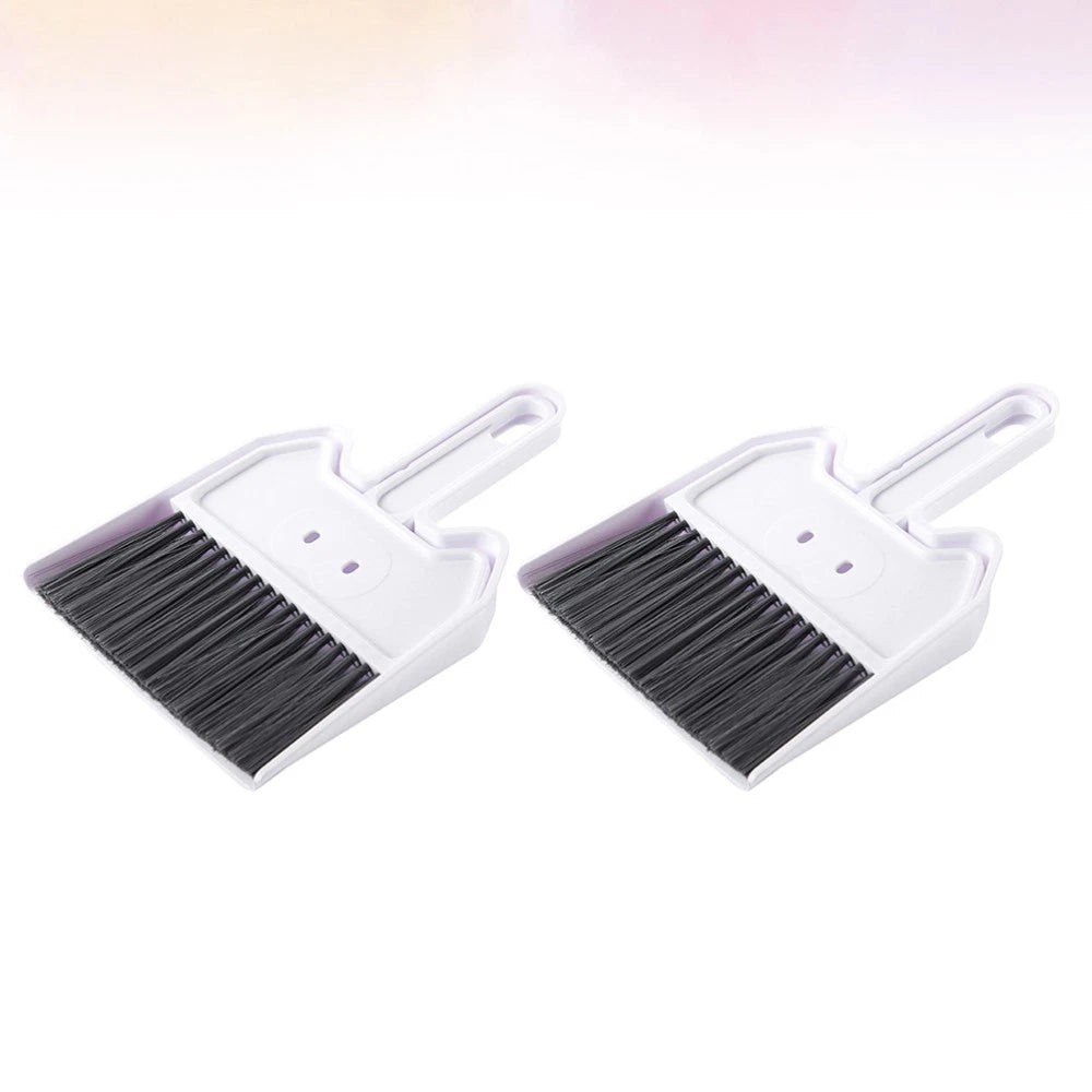 2 Sets Keyboard Cleaning Brush Child Desk Supplies Mini Broom with Dustpan