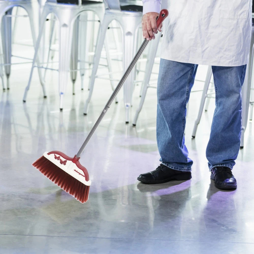 2 Sets Stainless Steel Broom Dustpan and Sweeping Brush Office with