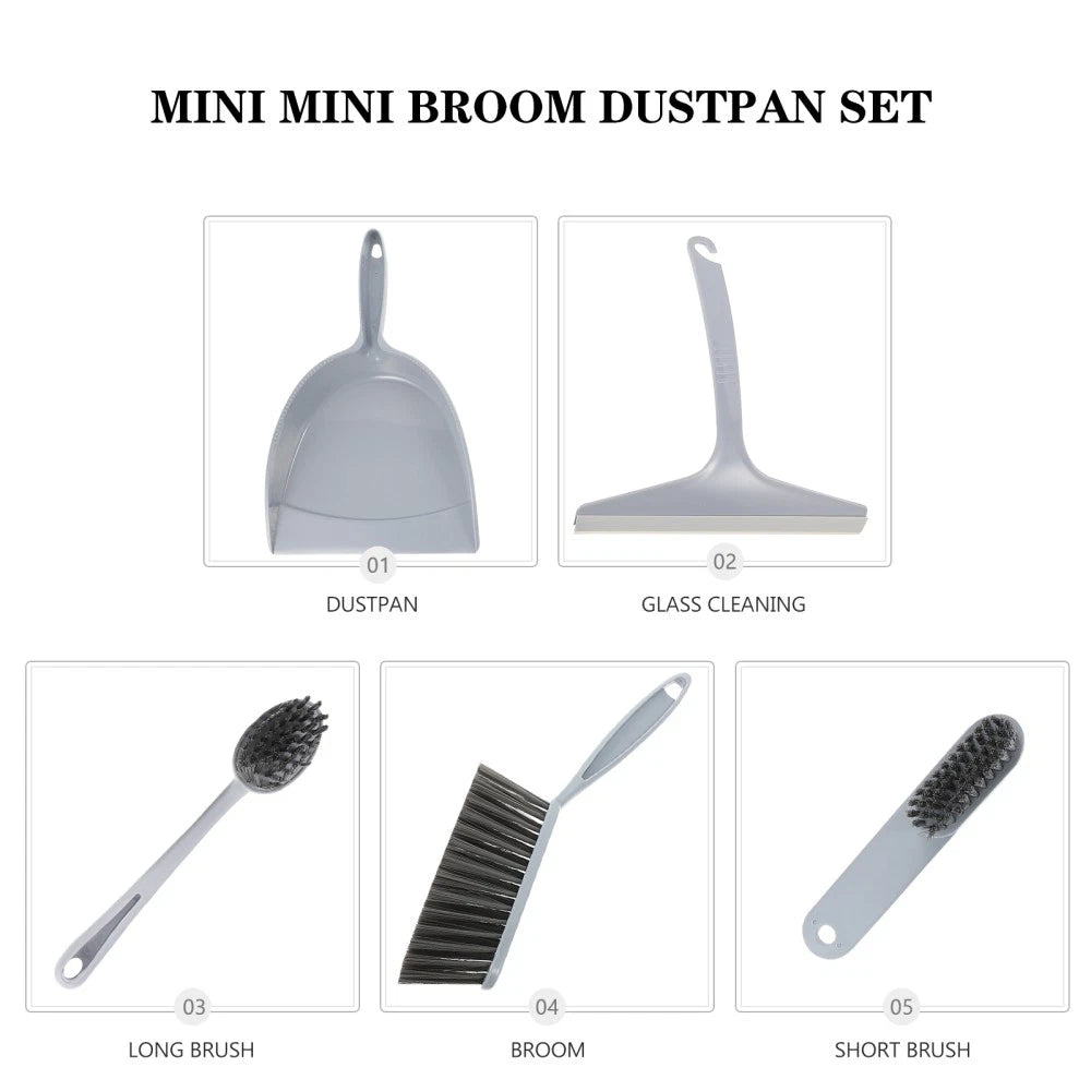 5 Pcs Broom Dustpan Child Small Cleaning Brush for Desk Mini Table