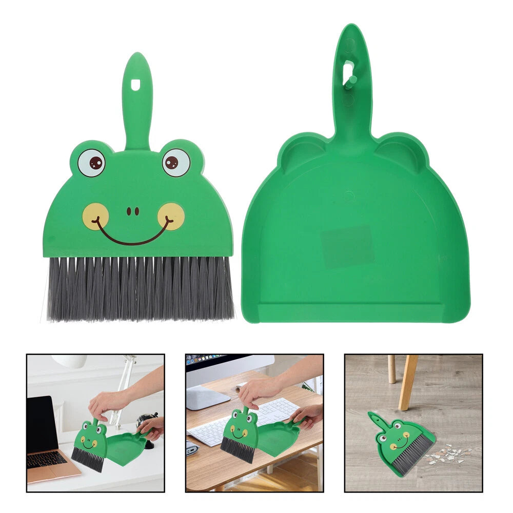 2 Sets Desktop Cleaning Brush Portable Mini Broom Dustpan And Small
