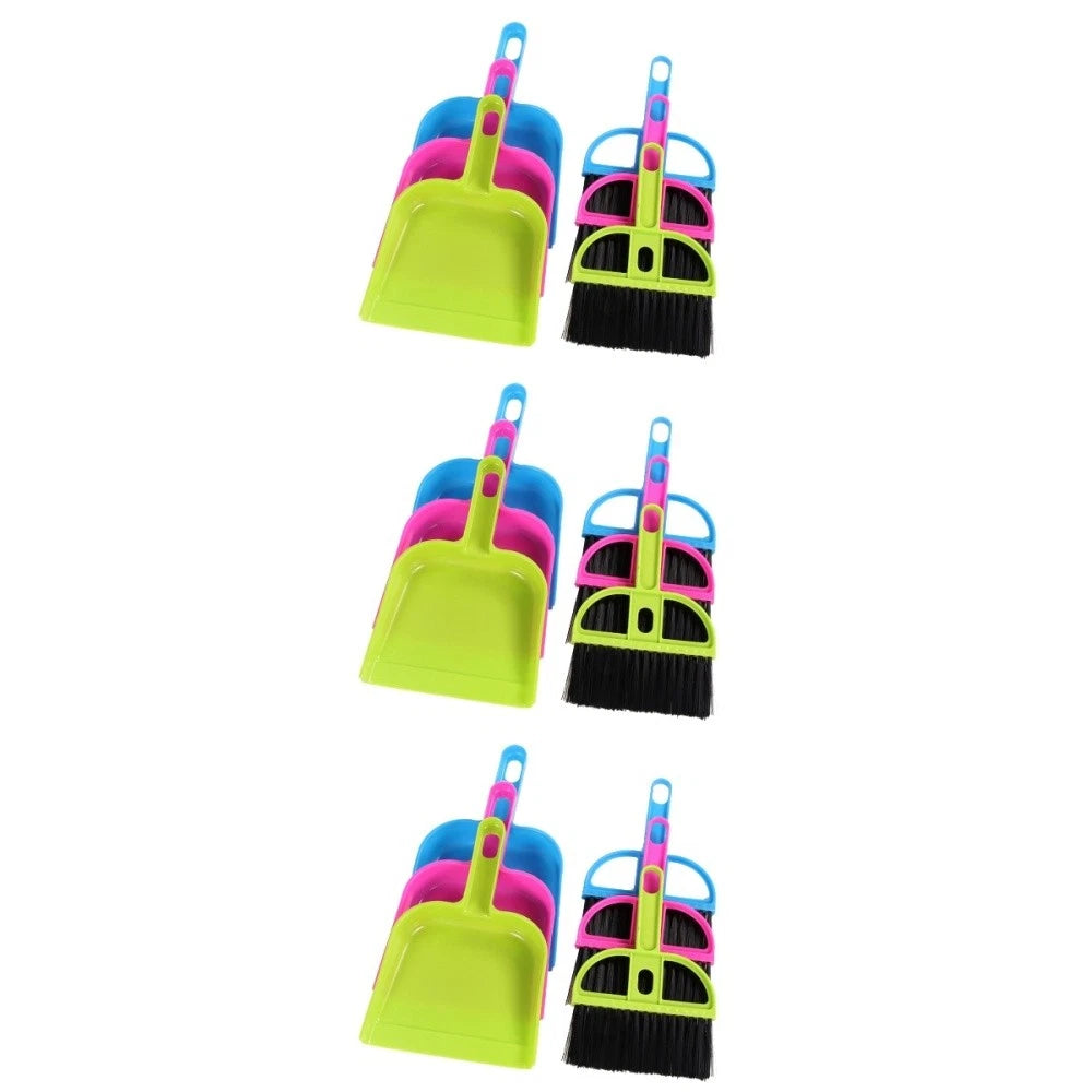 6 Sets Handy Broom Dustpan Sweeping Brush Small Cleaning Mini Desk