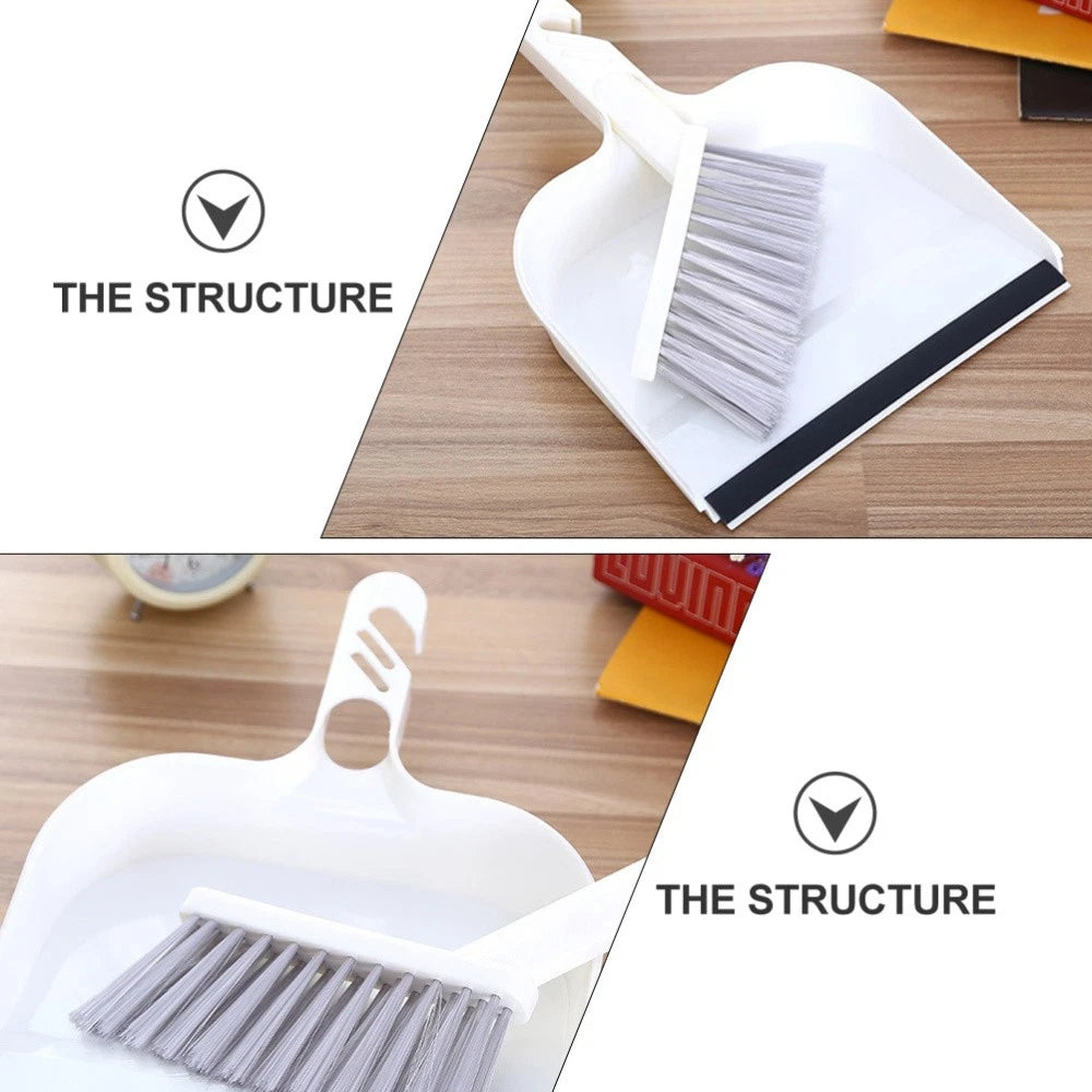 2 Sets Kitchen Cleaning Child Dust Supplies Table Dustpan and Brush