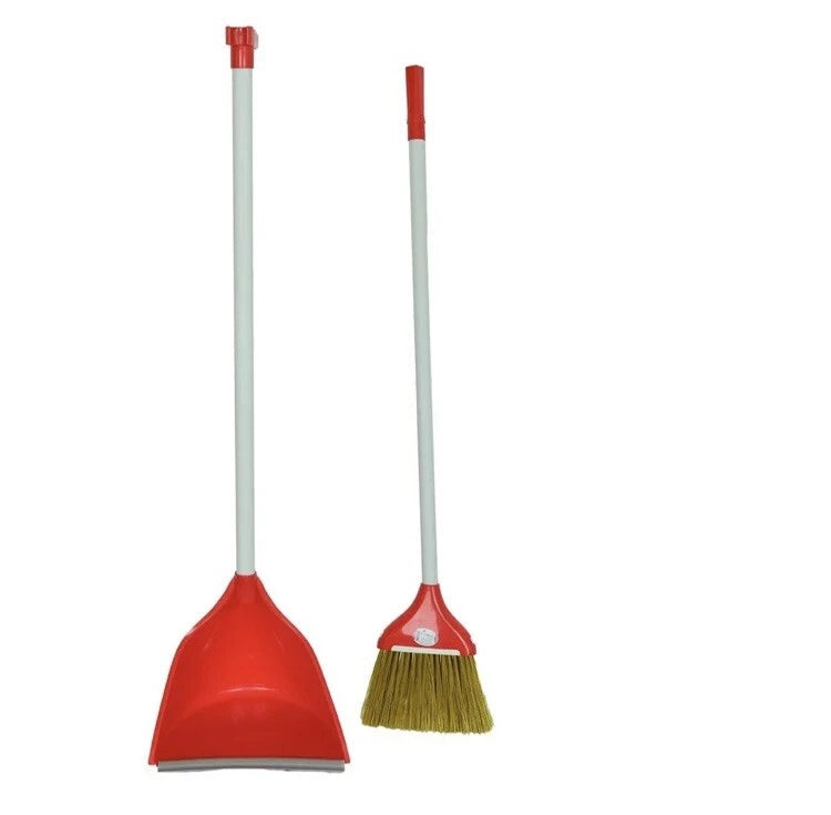 Blue Zambak Plastic Dustpan & Broom Set
