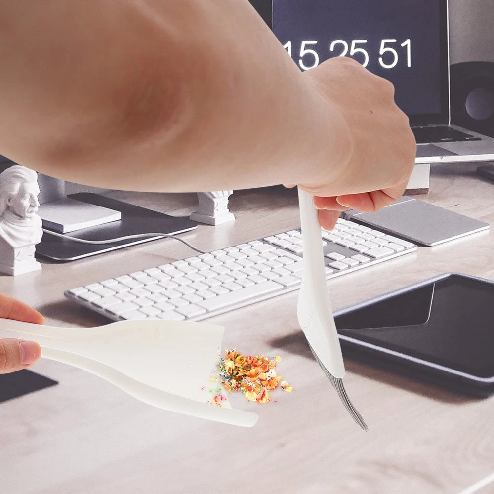 2 Sets Mini Dustpan Broom Desktop Small Cleaner Cleaning Brush for