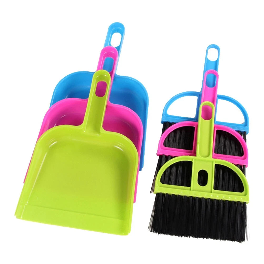 6 Sets Handy Broom Dustpan Sweeping Brush Small Cleaning Mini Desk