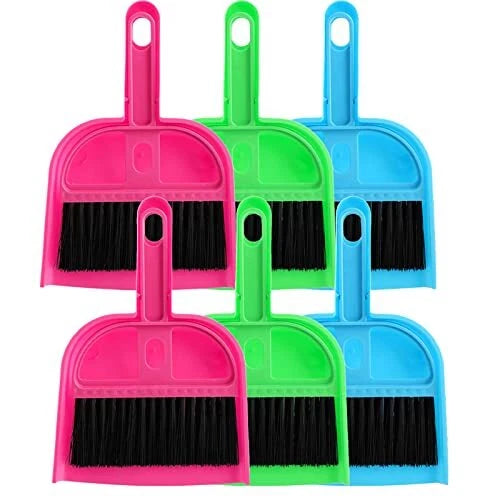 6 Pack Mini Hand Broom and Dustpan Set Cleaning Tools for Desk Car Pet Cage