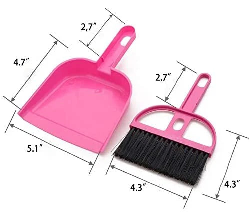 6 Pack Mini Hand Broom and Dustpan Set Cleaning Tools for Desk Car Pet Cage
