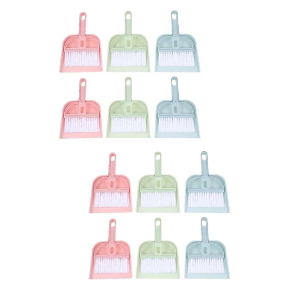 6 Sets Cleaning Artifact Miniature Broom and Dustpan Tiny Desktop