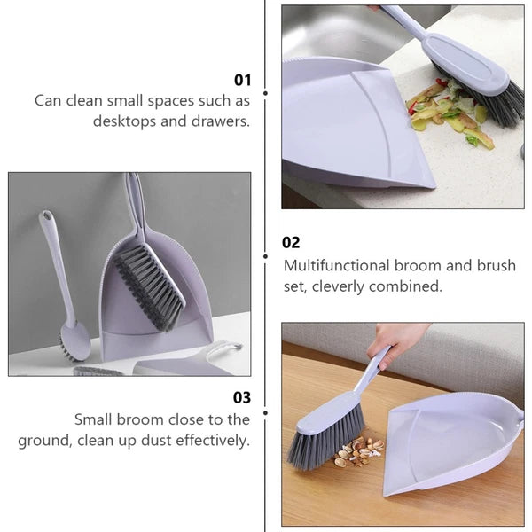 2 Pack Broom Dustpan Child Mini Table Brush Small Cleaning for Desk