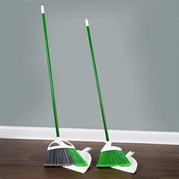 Angle Broom Dustpan Set Indoor Outdoor Cleaning Tools 2 Brooms 2 Dustpans
