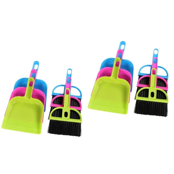 6 Sets Handy Broom Dustpan Sweeping Brush Small Cleaning Mini Desk