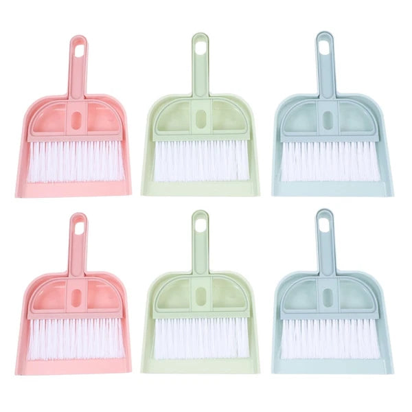 6 Sets Cleaning Artifact Miniature Broom and Dustpan Tiny Desktop