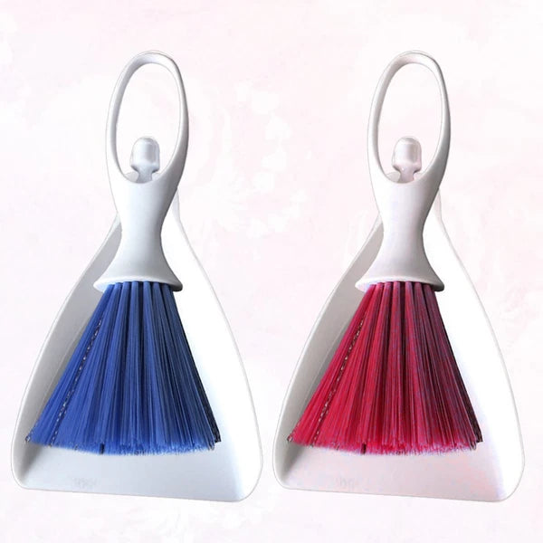 2 Sets Desktop Broom Portable Dustpan Brush Cleaner Cleaning Utensils