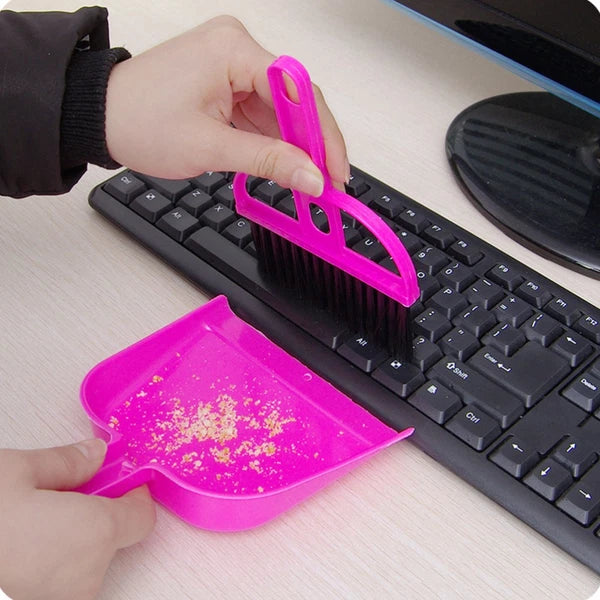 6 Sets Keyboard Cleaner Kit Mini Broom with Dust Pan Small Cleaning Brush