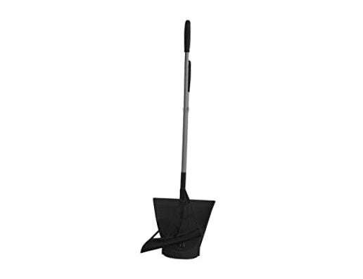 and Dustpan Set - All-Surface Silicone Broom & Squeegee for Indoor Black