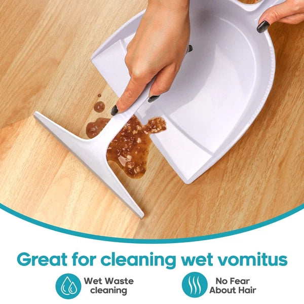 and Brush Set for pet, Handheld Broom Dustpan Cleaning Cat Litter, Car, Small