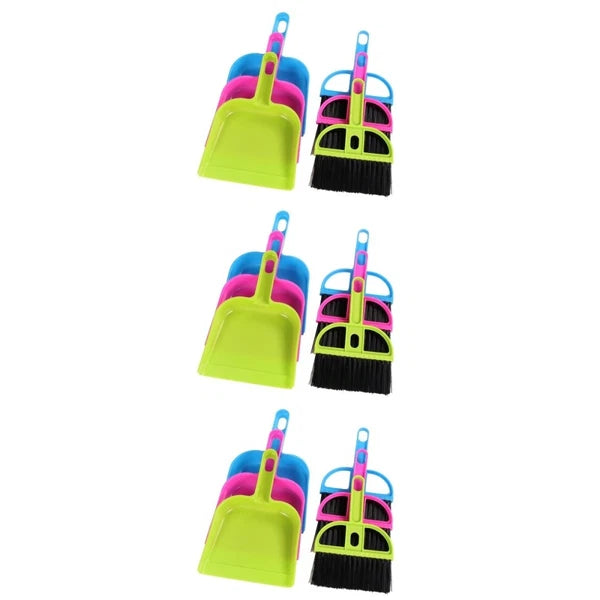 6 Sets Handy Broom Dustpan Sweeping Brush Small Cleaning Mini Desk