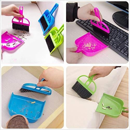 6 Pack Mini Hand Broom and Dustpan Set Cleaning Tools for Desk Car Pet Cage