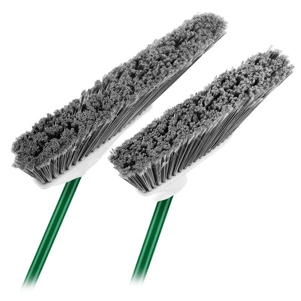 Angle Broom & Dust Pan Set Heavy Duty Cleaning Tools Indoor & Outdoor Use Green