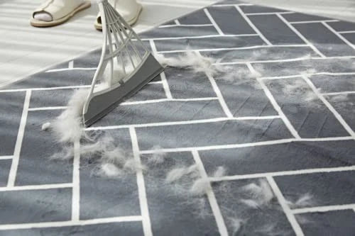 and Dustpan Set - All-Surface Silicone Broom & Squeegee for Indoor Black