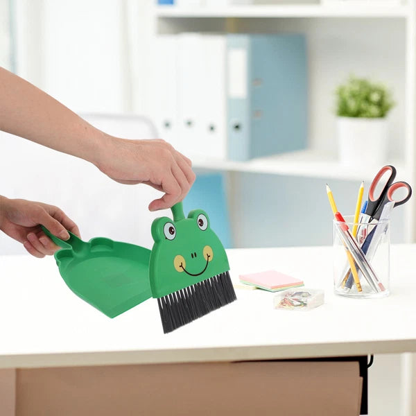 2 Sets Desktop Cleaning Brush Portable Mini Broom Dustpan And Small