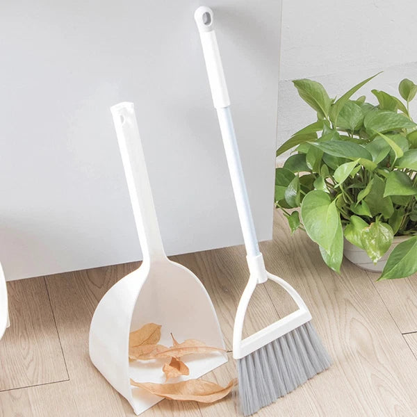 4 Pcs Small Broom and Dustpan Set Child Kids Housekeeping Cleaning Supplies for