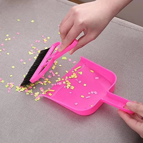 6 Pack Mini Hand Broom and Dustpan Set Cleaning Tools for Desk Car Pet Cage