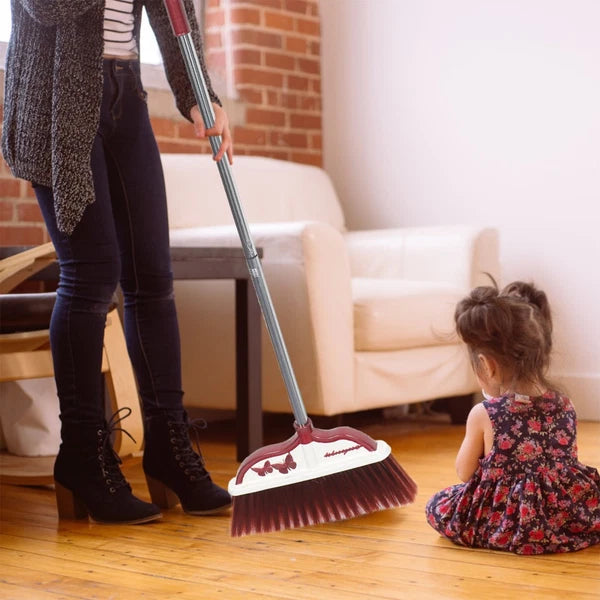 2 Sets Stainless Steel Broom Dustpan and Sweeping Brush Office with