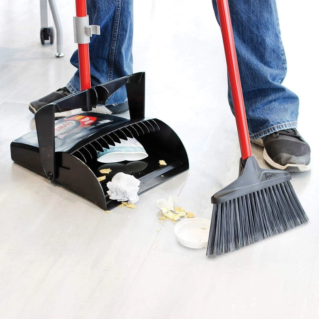 Durable Stainless Steel Lobby Broom and Dustpan Set - Ideal for Home & Office