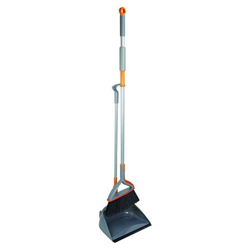 Upright Broom Dustpan Set Multi-Surface Cleaning Compact Handle Easy Storage New