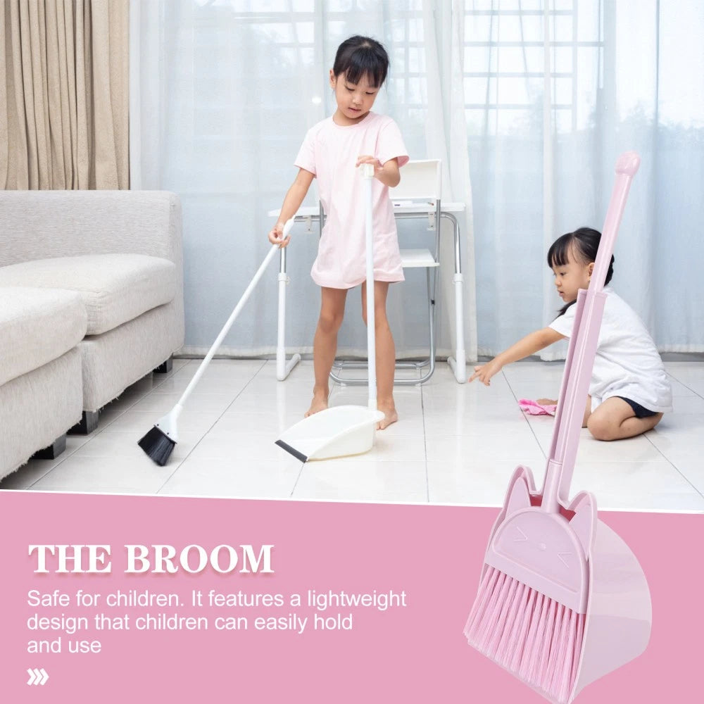 Children's Broom Set Toddler Childrens Sweeping Brush and Dustpan for
