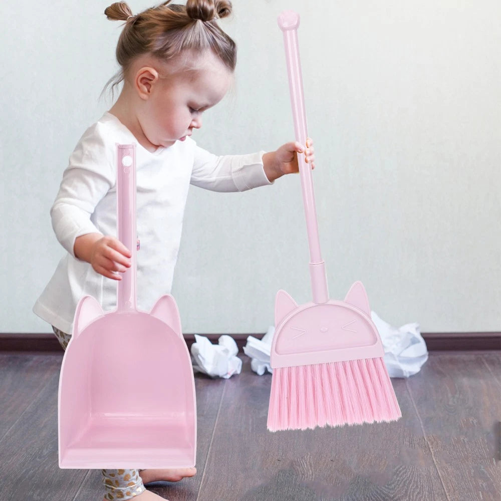 Children's Broom Set Toddler Childrens Sweeping Brush and Dustpan for