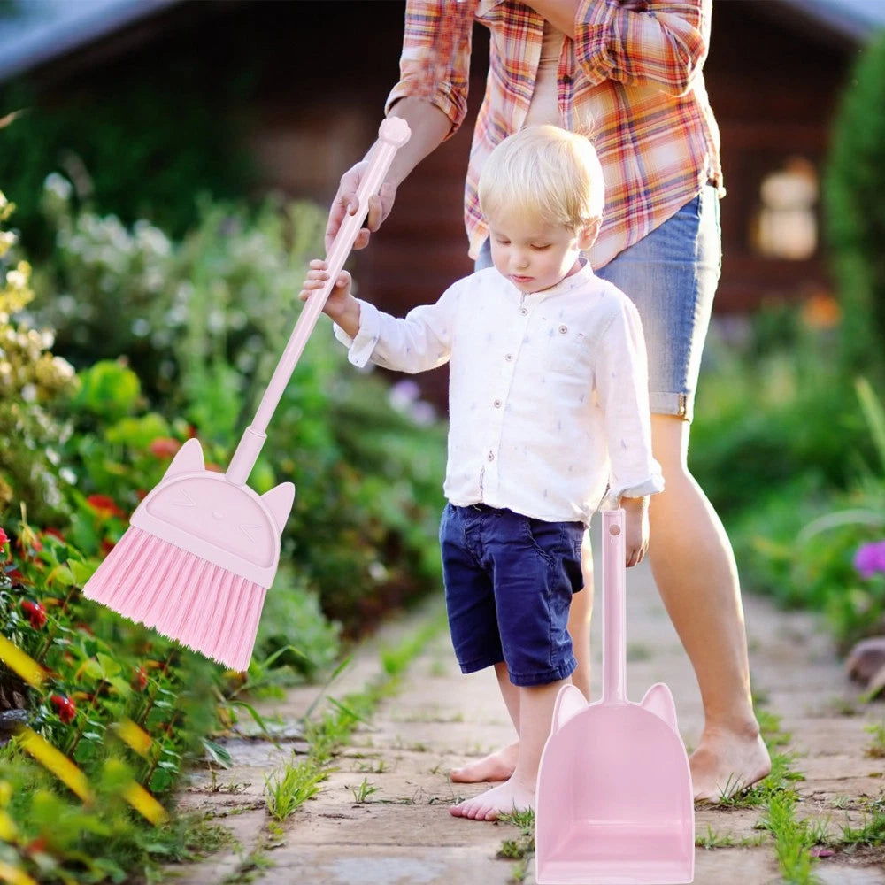 Children's Broom Set Toddler Childrens Sweeping Brush and Dustpan for