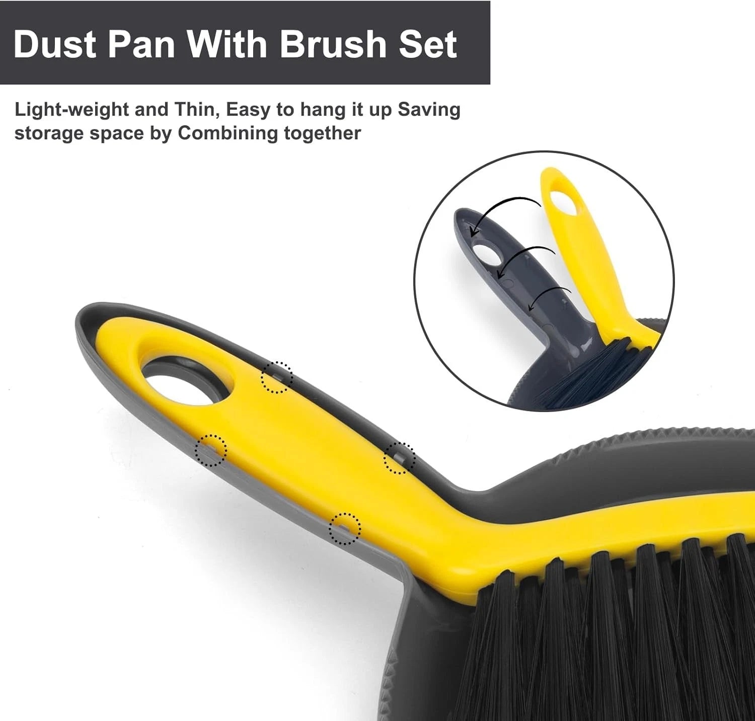 Dustpan and Broom Set Small,Mini Handheld Dust pan with Cleaning Brush Combo fo