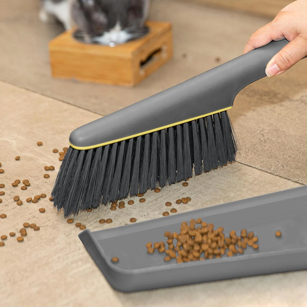 Small Broom and Dustpan Set, Hand Mini Dust-Pan Brush, 1 Piece, Gray